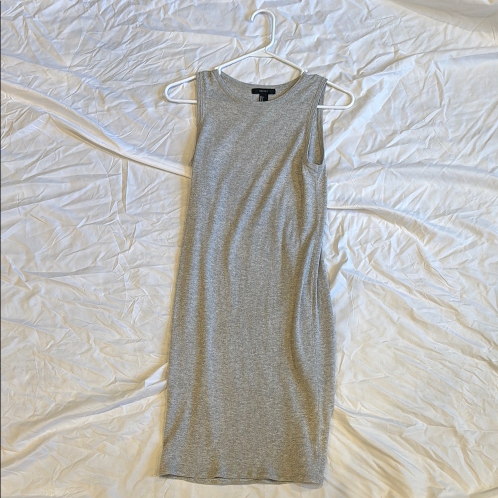 Gray Sleeveless Midi Dress